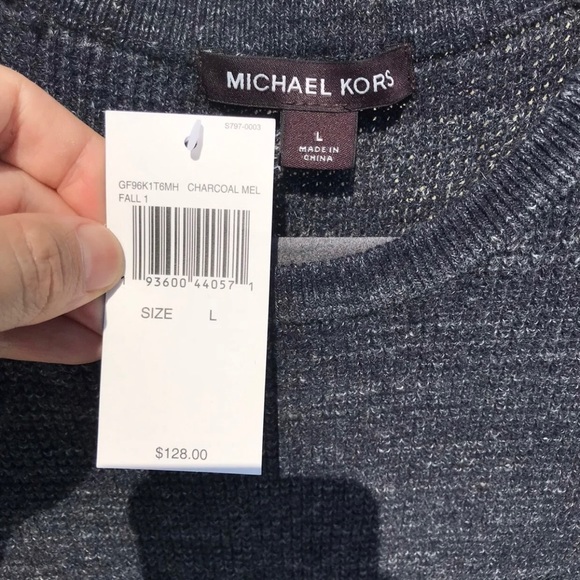 Mens Michael Kors Waffle Knit Crewneck Sweater - Picture 8 of 8